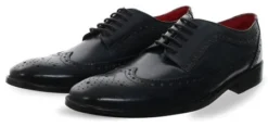 Base London Navy Durham Lace Up Brogue Shoe