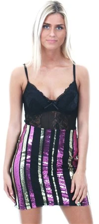 Noisy May Black Tilda Sequined Skirt