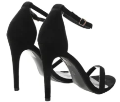 No Doubt Black Suede Ankle Strap Shoe -Cheap Drape Dresses Store 14835 3