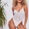 Saint Genies White Lulu Lace Strappy Bodysuit