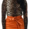 Parisian Rust Paperbag Waist Denim Tie Detail Mini Skirt