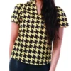 Cutie London Yellow / Black V Neck Short Sleeve Top