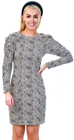 Girl In Mind Stone Animal Print Low Back Dress