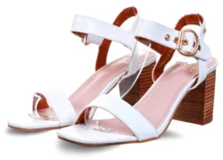 Escape White Woodstock Heeled Shoe