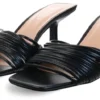 No Doubt Black Pu Mule Heel Sandal