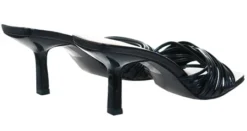 No Doubt Black Pu Mule Heel Sandal -Cheap Drape Dresses Store 18862 3