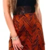 Brave Soul Brown Zebra Print Satin Midi Skirt