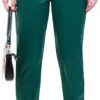 Ax Paris Green Faux Leather Joggers