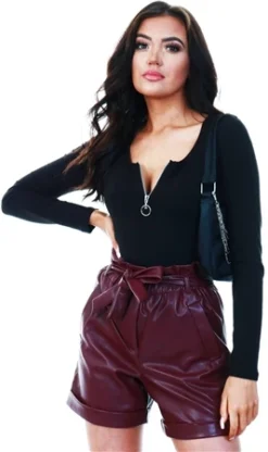 Veromoda Fig Coated Shorts