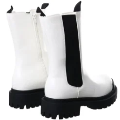 Truffle White / Black Long Line Chelsea Boot -Cheap Drape Dresses Store 20980 3