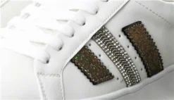 Redz White Lace Up Panel Trainers -Cheap Drape Dresses Store 21275 2