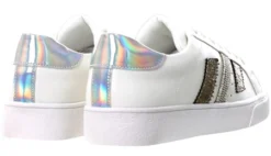 Redz White Lace Up Panel Trainers -Cheap Drape Dresses Store 21275 3