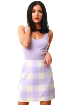 Noisy May Pastel Lilac High Waisted Short Skirt
