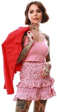 Glamorous Pink Floral Skirt