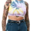 Sixth June Blue Spiral Tie Dye Crop Top