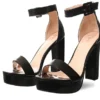 No Doubt Black Platform Block Heel