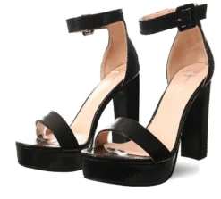 No Doubt Black Platform Block Heel
