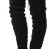 Truffle Black Thigh High Flat Boots