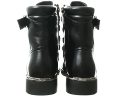 Redz Black Lace Up Biker Boot -Cheap Drape Dresses Store 22849 2