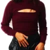 Only Wine Nella Long Sleeve Double Cropped Top