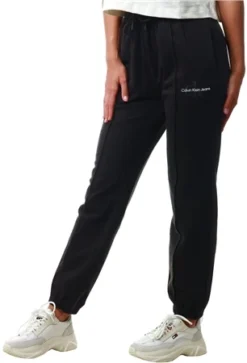 Calvin Klein Black Oversized Logo Cuffed Joggers