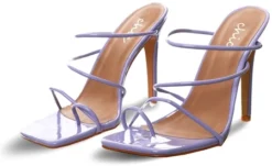No Doubt Lilac Patent Strappy Mules