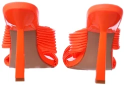 No Doubt Orange Square Two Strappy Mules -Cheap Drape Dresses Store 24304 2