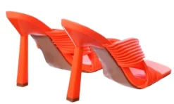 No Doubt Orange Square Two Strappy Mules -Cheap Drape Dresses Store 24304 3