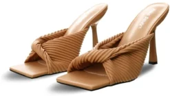 Public Desire Nude Pu Fruity Wf Twist Front Mule