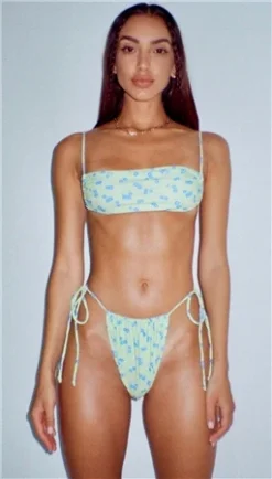 Motel Ditsy Flower Lime Blue Reema Bikini Top 7 Motel Ditsy Flower Lime Blue Reema Bikini Top -Cheap Drape Dresses Store 25004 3