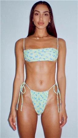 Motel Ditsy Flower Lime Blue Reema Bikini Top 4 Motel Ditsy Flower Lime Blue Reema Bikini Top - Image 4