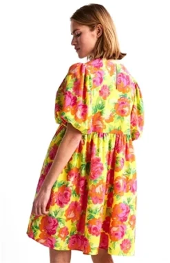 Pieces Golden Kiwi / Flower Asta Mini Dress -Cheap Drape Dresses Store 25429 3