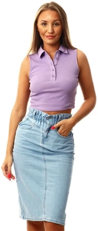 Only Blue / Light Blue Denim Millie Detailed Denim Skirt