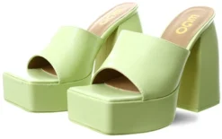 Ego Green Emerson Square Peep Toe Platform Heel