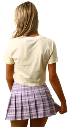 Cutie London Purple Check Pleated Mini Skirt -Cheap Drape Dresses Store 25698 3