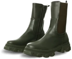 No Doubt Khaki Pu Chelsea Zip Boot