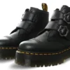 Dr. Martens Dr Martens Black Milled Nappa Devon Flower Leather Platform Boots