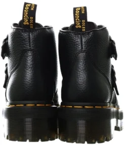 Dr. Martens Dr Martens Black Milled Nappa Devon Flower Leather Platform Boots -Cheap Drape Dresses Store 26024 2