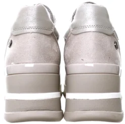 Xti Grey Wedge Glitter Panel Lace Up Trainer -Cheap Drape Dresses Store 26025 2