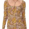 Neon & Nylon Toffee / Retro Print Long Sleeve Mini Dress
