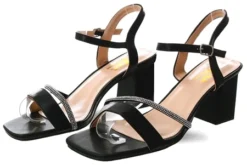 No Doubt Black Barely There Strap Heel