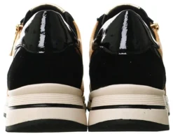 Zanni Black / Leopard Print Panel Lioness Lace Up Trainer -Cheap Drape Dresses Store 26408 2