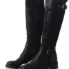 Redz Black Knee High Flat Boots