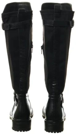 Redz Black Knee High Flat Boots -Cheap Drape Dresses Store 26450 2