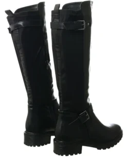 Redz Black Knee High Flat Boots -Cheap Drape Dresses Store 26450 3