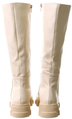 No Doubt Cream Pu Wellie Style Boot -Cheap Drape Dresses Store 26453 2
