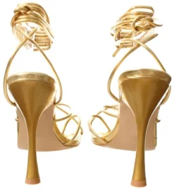 Public Desire Gold Imogen Lace Uppu Heels -Cheap Drape Dresses Store 26533 2