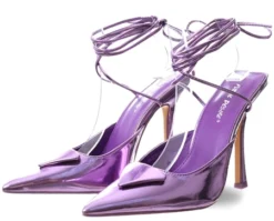 Public Desire Purple Mirror Vada Lace Up Heel