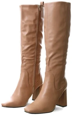 Dv8 Nude Square Toe Knee High Boots
