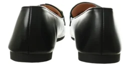 No Doubt Black Flat Loafer With Gold Buckle -Cheap Drape Dresses Store 26546 2